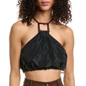 Staud “Oleandri” Black Drawstring Top